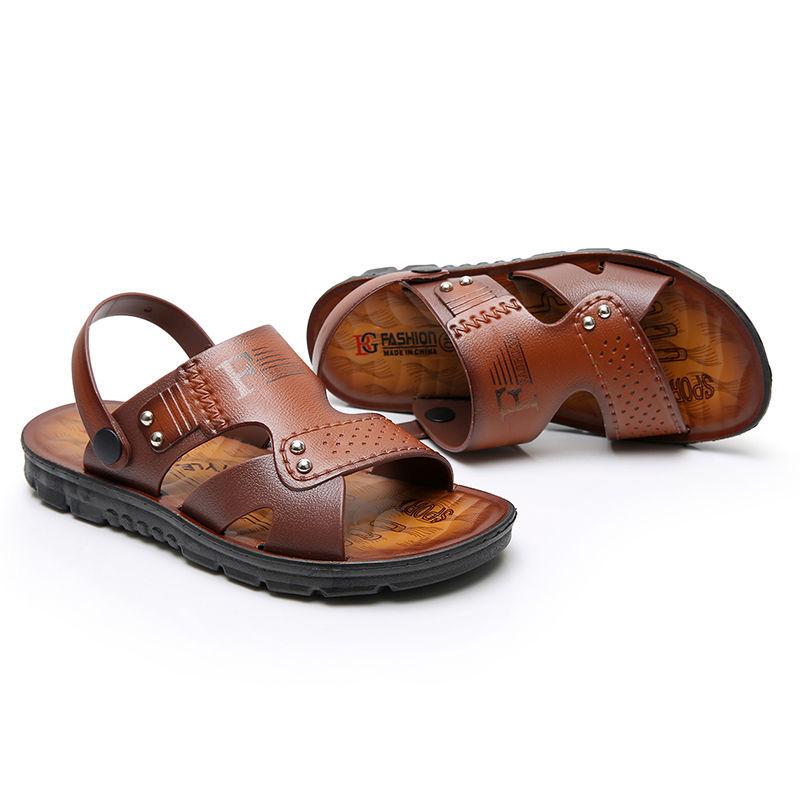 Мужские летние сандалии, шлепанцы с мягкой подошвой и толстой подошвой, нескользящие домашние тапочки, модные уличные шлепанцы, пляжная обувь