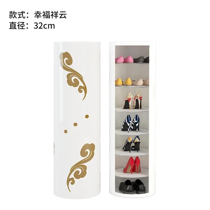 Поворотная открытая металлическая полка для обуви, креативная круглая обувная тумба для хранения обуви, декор для гостиной, шкаф для крыльца, домашний декор