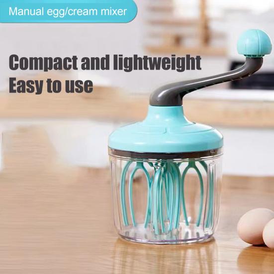 Ручной венчик Полуавтоматический роторный взбиватель яиц для крема, безе, яичный миксер Легкое кухонное приспособление для выпечки, смешивания