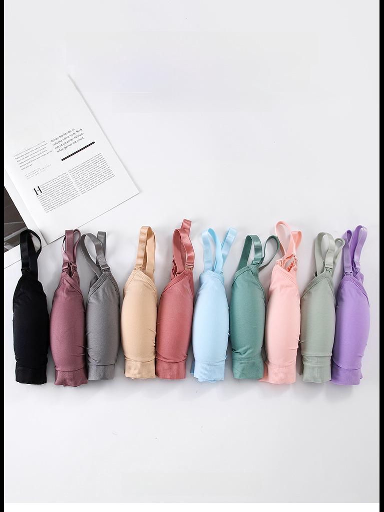 Seamless Maternity Nursing Bra - Large Size, Front Buckle, No Underwire, Anti-Sagging