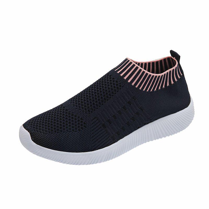 Женские дышащие легкие повседневные спортивные кроссовки Flyknit, с круглым носком, модные, большого размера 43
