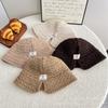 Autumn and winter solid color bucket hat women's fashion warm wool basin hat ear protection simple and sweet knitted bucket hat