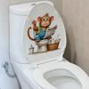 3D Смешная Мультяшная Обезьяна Читает Газету Настенная Наклейка для Туалета Самоклеящаяся Водонепроницаемая Съемная Декор для Ванной Комнаты Дома Искусство