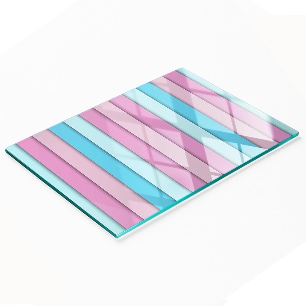 Kitchen Multifunctional Decorative Glass Board Colored Stripes 80x52 cm