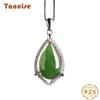 Танциз Стерлингового Серебра 925 Классическое Женское Нефритовое Ожерелье Кулон Циркон Модный Подарок