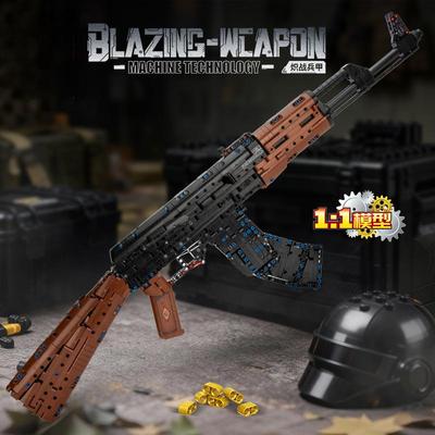 1:Модель штурмовой винтовки АК-47 в масштабе 1:1, Строительные блоки, Детализированная сборка своими руками, Военные демонстрационные кубики, Коллекционный подарок для взрослых