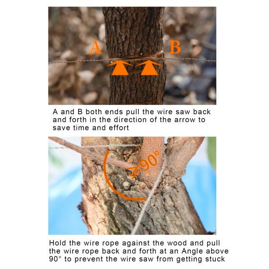 Тросовая пила из нержавеющей стали Ручная карманная веревочная пила с ручкой Эргономичная ручка Портативная пила для аварийного выживания Инструмент для резки труб из ПВХ