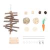 Hamster Chew Toys Set Corn Leaf Balls Branch Pine Cubes Carrots Teeth Grinding Relieve Boredom