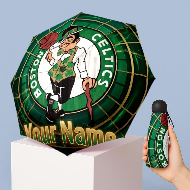 Celtic FC Manual Five Fold 8 Rib Umbrella Support Custom Text, Lightweight Travel Umbrella