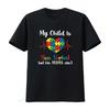 Женская футболка My Child Non Verbal But HIs Mama Ain t Autism Awareness Mom Shirt Черная винтажная стираная топ для повседневной носки Немного