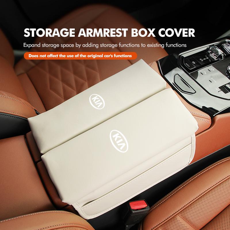 BBED7 Car Central Armrest Box Pad PU Leather Auto Centre Console Armrest Cover Interior Accessories For KIA K5 K2 Rio Optima Sportage