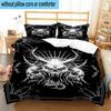 Skulls Gothic Goat Head 3pcs Bedding,Including 1pc Duvet Cover And 2pcs Pillowcases Perfect for Christmas,Ideal for Bedroom, Dormitory
