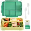 1330ML Bento Box Adult Lunch Containers with 6 Compartment for Adults/Kids/Toddler With Tableware Sauce Lunch Box