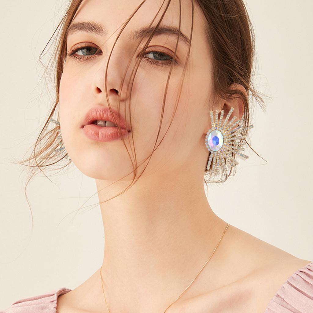 Artistic Sunflower Earrings With Water For Women Summer Fashion Gift