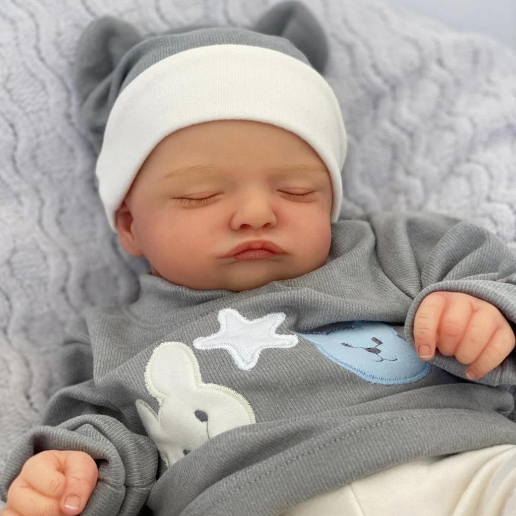 BZDOLL 19 дюймов 48 см Спящая кукла Реборн с кожей, расписанной 3D-красками, и видимыми венами, девочка, мягкие виниловые конечности, тканевое тело, игрушка для детей, подарок на день рождения