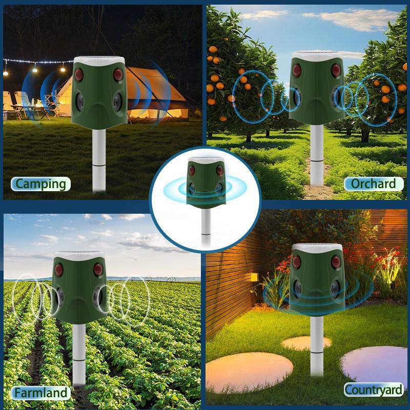 Водонепроницаемый 360° Инфракрасный Отпугиватель Животных и Уличная Сигнализация для Птиц и Грызунов