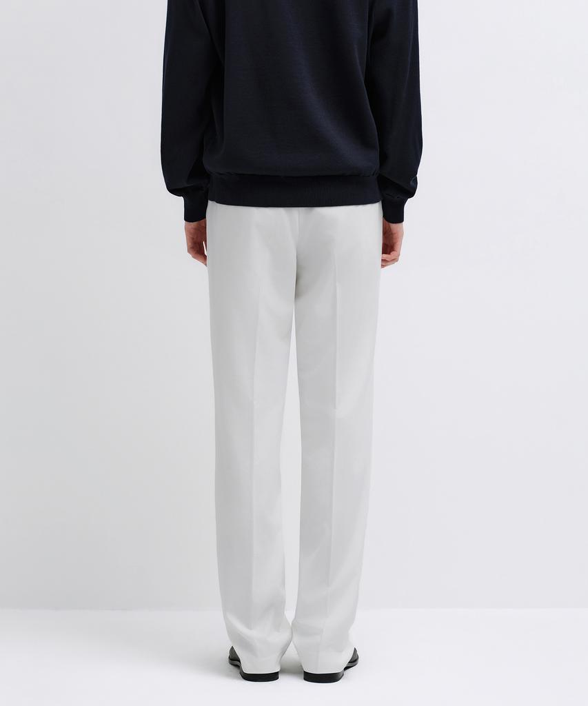 MUSINSA STANDARD Semi-Wide Hidden Banding Slacks [White]