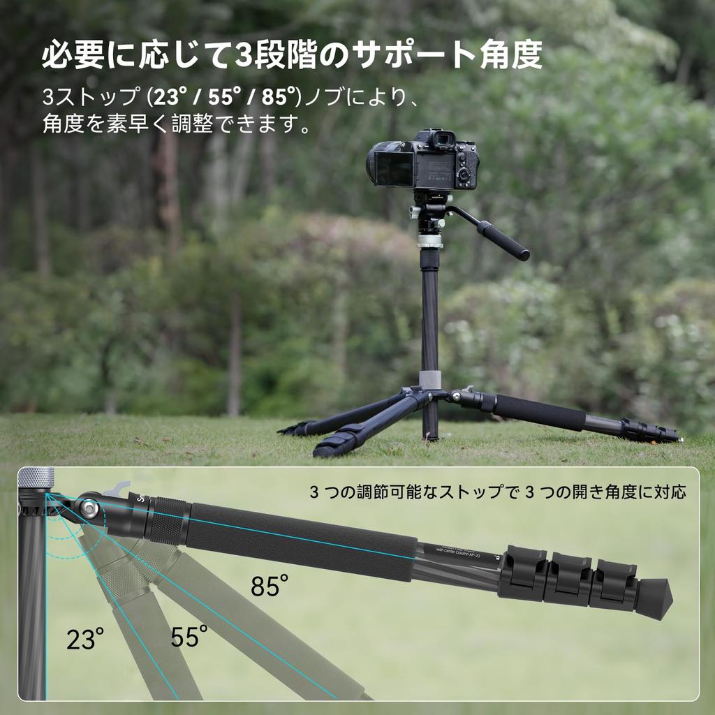 Штатив SmallRig Travel Tripod для камеры, штатив для фотосъемки, штатив для видеосъемки, комплект из углеродного волокна, с быстросъемной чашей для выравнивания жидкости и центром