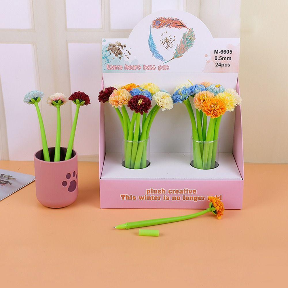 Signing Dancing Flower Pen Simulation Rose Flower Gel Ink Pens  Office School Supplies