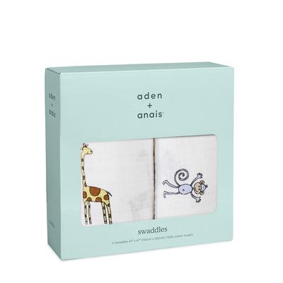 Aden anais пеленка марлевая детская подлинный продукт aden anais пеленки набор из 2 муслин jungle jam 120 x 120 см пеленка aiden and anai для новорожденных 4023 +