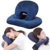Comfortable Sleep and Breathing Easy Hill Neck Nap Pillow for Desks, Multi-functional Pillow with 4 Uses, Comfortable for the Office (Blue)