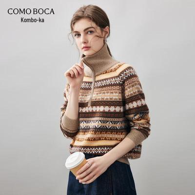 Женский толстый кашемировый свитер Comon Boca в стиле Fair Isle