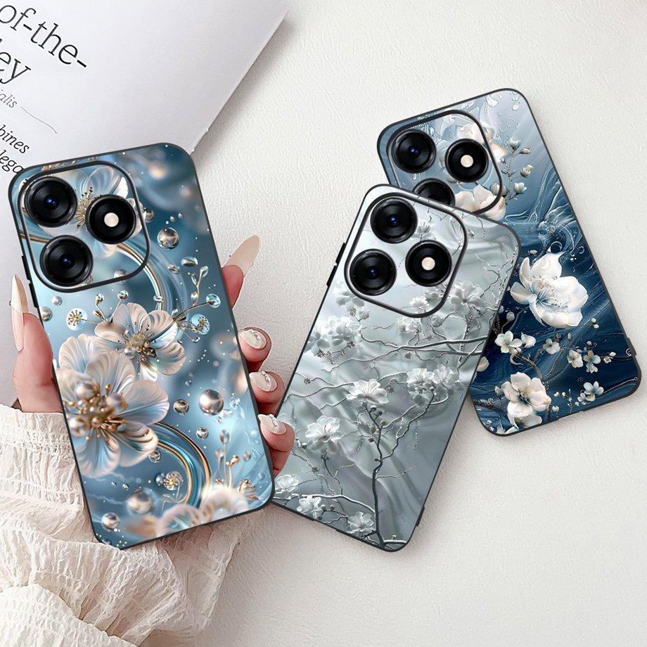Роскошный Матовый Силиконовый Мягкий Чехол Для Tecno Spark 10c 10 Pro Spark10 4G 5G KI5k KI5q KI7 KI8 Capa Цветок Любящее Сердце Бантик Etui