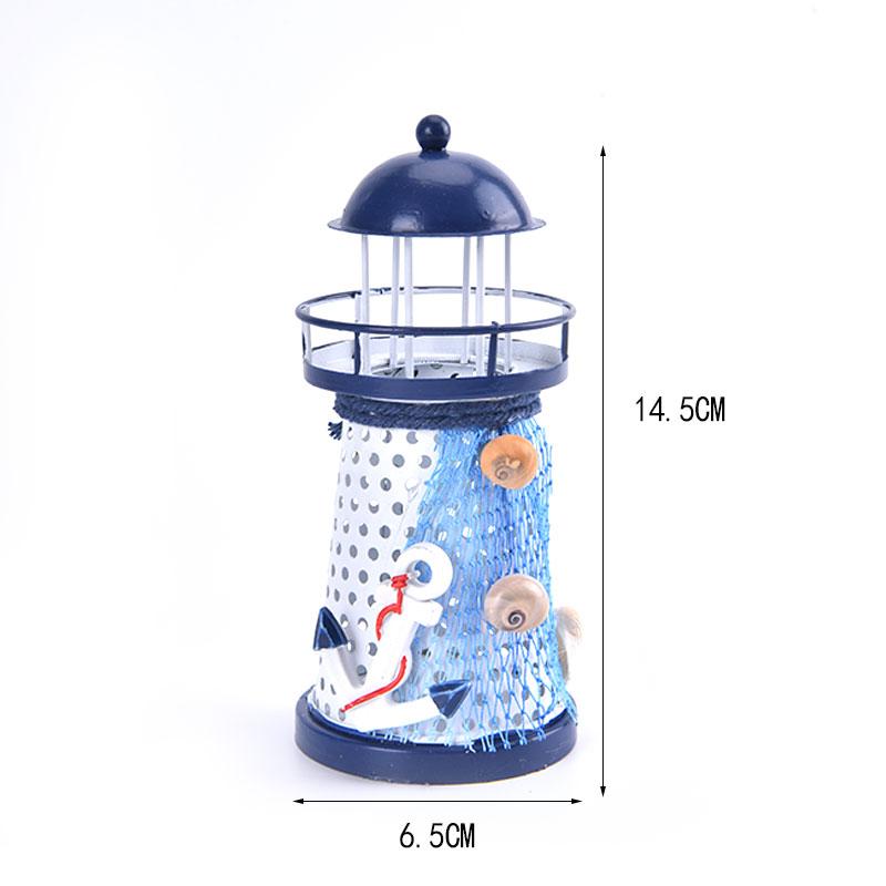 Ocean Flash Lighthouse Fishing Net Starfish Shell Metal Beacon Tower Ornaments