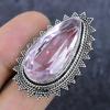 Розовый Кунцит Драгоценный камень Ручной работы 925 Стерлинговое серебро Ювелирное кольцо Размер 7.5 V8B00