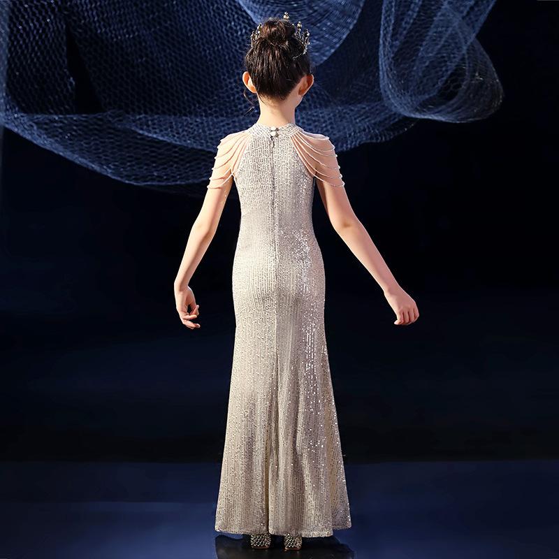 Роскошное блестящее детское платье принцессы с русалкой, блестящее платье с блестками для девочек 2 лет, 10, 12 лет, 14 лет, элегантное вечернее платье русалки для подростков