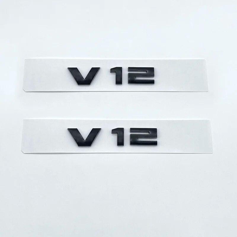 New 3D Font Numbers Letters V12 Emblem for BMW M760i Series F01 F02 G11 G12 Car Trunk Nameplate Logo Sticker Black Chrome