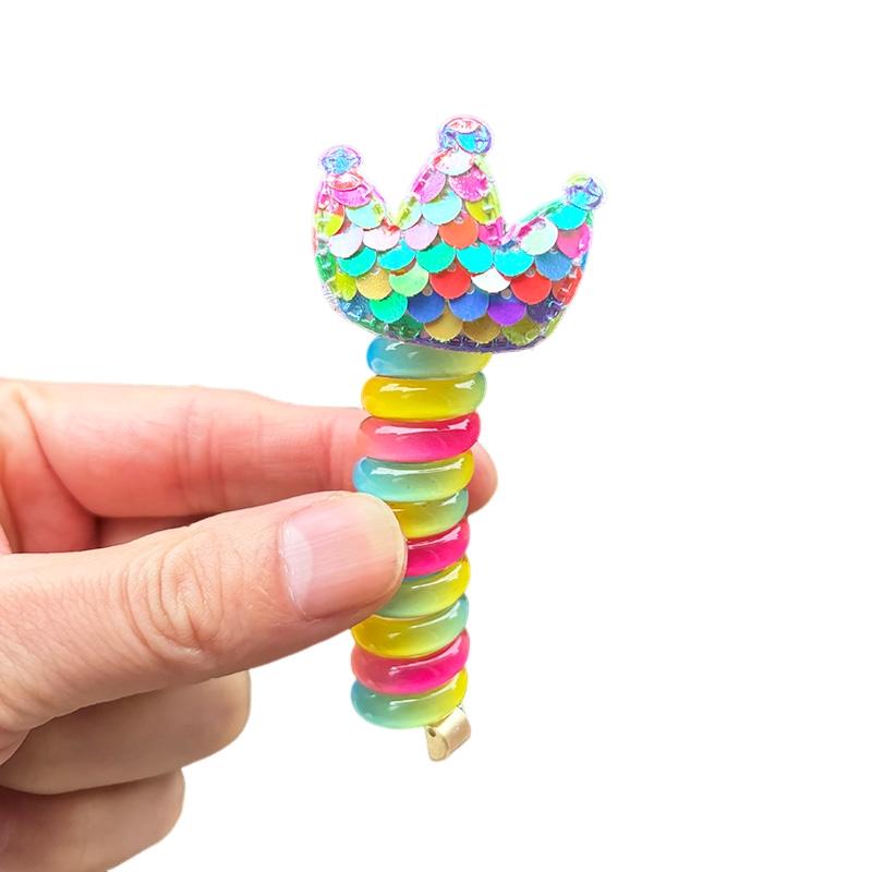 1 шт., новая красивая вышитая бабочка, эластичная спиральная веревка для волос, веревка, хвостик, резинка для волос, головной убор для детей