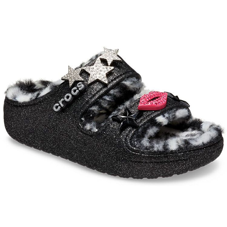 Crocs Классические блестящие флисовые тапочки в стиле диско Мужские тапочки 208074-0C4