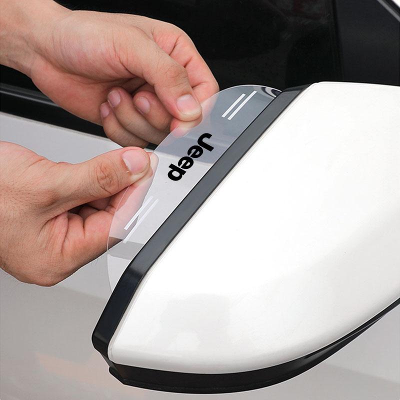2 шт. наклейка на зеркало заднего вида автомобиля, дождевая бровь, водонепроницаемая накладка на боковое зеркало для Jeep Renegade Wrangler JK JL Grand Cherokee Compass Patriot и т.д.