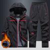 Men Tracksuit Winter Sportswear Set Casual Suit Plus Velvet Sport Suit Male Fitness Warm Clothing