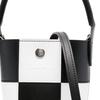 Longchamp Épure 18 Сумка-тоут с принтом в клетку, пряжка-застежка, Мини-сумки-тоут для женщин, Черно-белый 10213HDU067