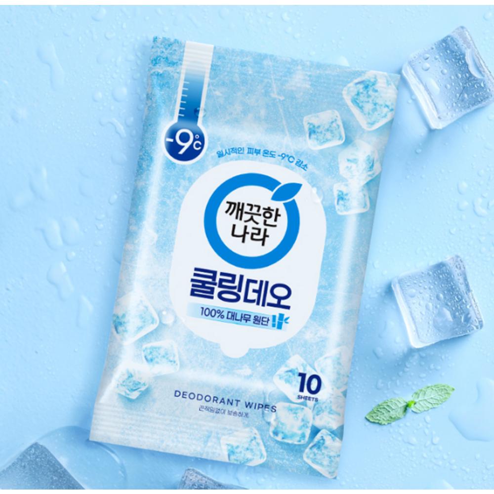 Охлаждающие дезодорирующие салфетки Clean Nara Peppermint 10 шт., 66 г, 6 шт.