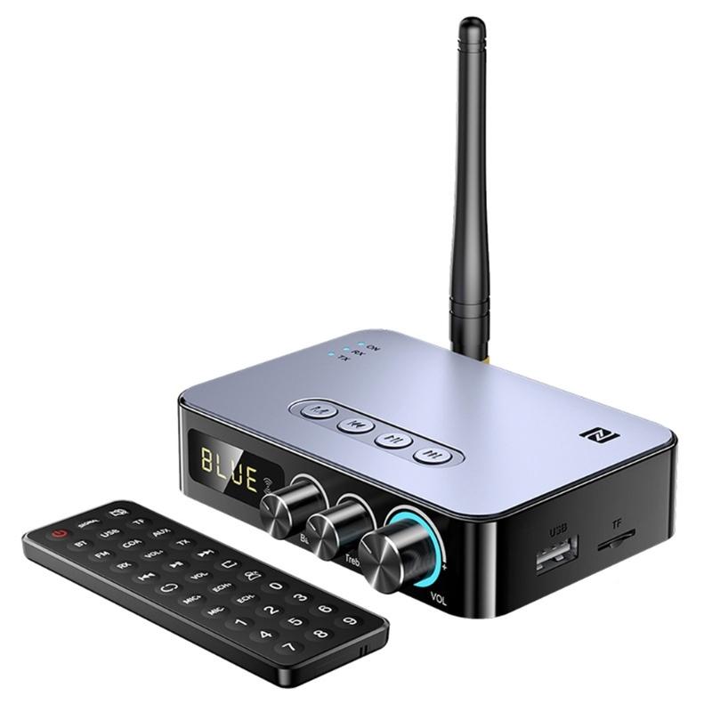 Беспроводной аудиоприемник-передатчик BT5.1 NFC 1200 мАч Стерео- 3,5 мм RCA- Адаптер Поддержка TF FM-радио с пультом дистанционного управления