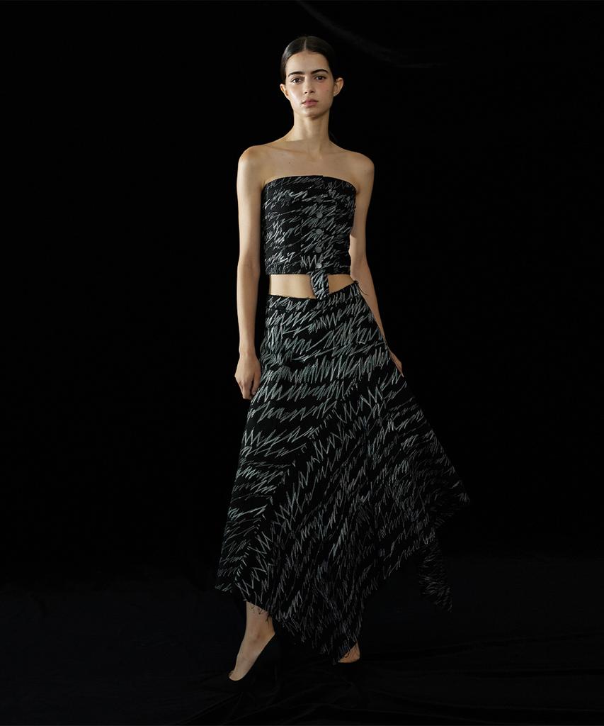 Meuameu Stitch Flared Skirt