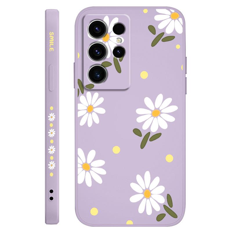 Elegant Daisy Phone Case For Samsung Galaxy S25 S24 S23 S22 S21 S20 S10 S10E Ultra Plus FE Note 20 Ultra Plus Cover