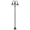 Garden Floor Lamp - vidaXL - 220cm - Aluminium - 3 Lanterns - Dark Green