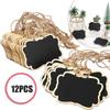 12PCS Erasable Hemp Rope Hanging Signs Chalkboard Blackboard Price Tags Message Labels