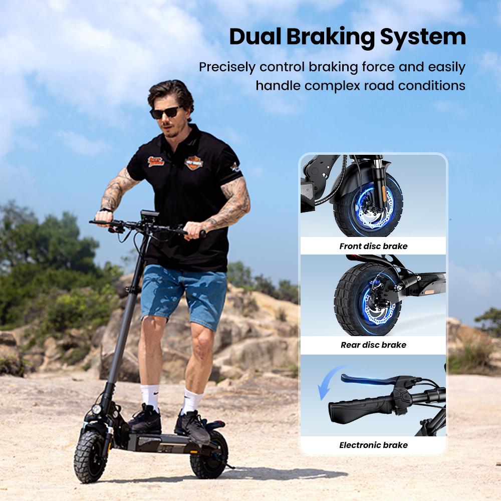 iScooter W9 Electric Scooter 1000W Motor, 48V 14Ah Battery, 10" Tire,  35-45KM Range E-Scooter