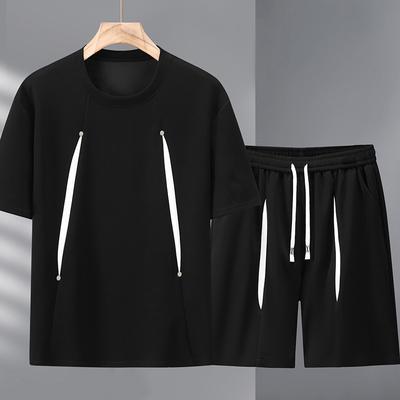 Плюс размер 4XL-11XL свободные шорты комплекты летняя футболка винтажная одежда мужской комплект из 2 предметов