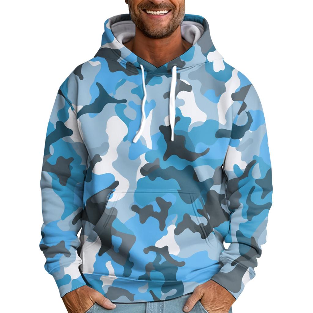 Men's Loose Printed Hooded Sweatshirt Men's Casual Fashion Sports Sweatshirt