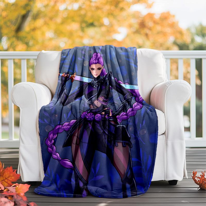 1pc KPop RUMI3 Theme Blanket - Digital Print, Polyester, Cozy for All Seasons, Perfect for Outdoor, Camping, and Travel