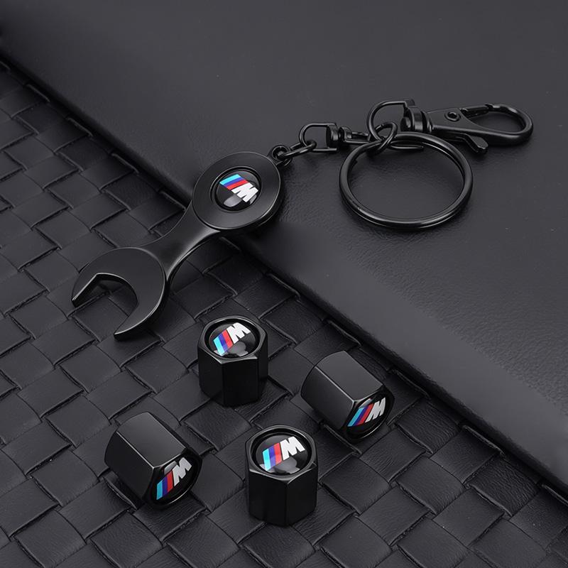 4PCS Car Wheel Tire Valve Air Caps Stem Cover Dustproof With tools For BMW M 50TH M3 M5 F30 F20 E30 E34 E36 E39 E46 E91 X1 X3 X5 HNG1