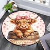 Custom Name,Pastel Kawaii Pet Portrait pattern round rug,Carpet Rug for Living Room Bedroom Playroom ,Non-slip Floor Mat,Holiday Gifts and Birthday Gi