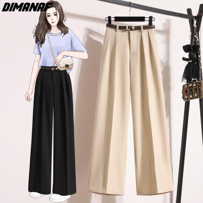 DIMANAF 2024, новинка, большие размеры, весенне-летние длинные брюки, женские свободные повседневные однотонные брюки с эластичной резинкой на талии, широкие брюки