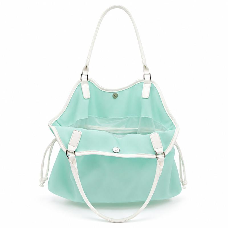 Sweet and cool jelly bag female star mirror tote bag candy color shoulder bag versatile transparent handbag